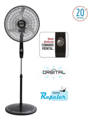 Ventilador De Pie Liliana De 20 Vpc20b 3 Velocidades 90w 50.8 Cm Negro Plateado Metal 3