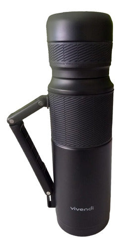 Termo Vivendi De 1200 Ml De Acero Inox Negro Libre De Bpa Negro