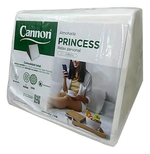 Almohada Triángulo Cannon Apoya Espalda 50x41x29 Con Funda