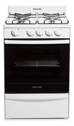 Cocina A Gas Volcan 87144v 50cm 4 Hornallas Blanco