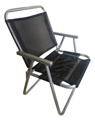 Silla De Playa Extra Ancha De Aluminio Para Balcón, Color Negro