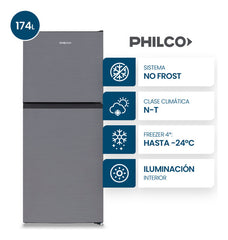 Heladera Philco Top Mount No Frost 174l Inox - Phnt198x2