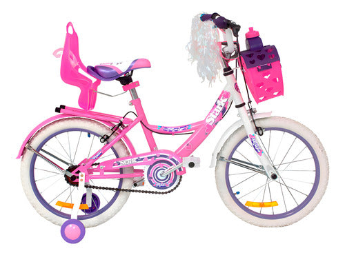 Bicicleta Urbana Infantil Stark Infantiles Flowers R16 Color Rosa/blanco