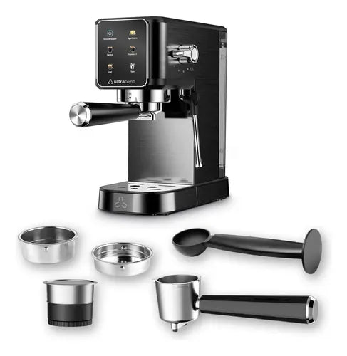 Cafetera Expresso Ultracomb Ce6118 Digital 20 Bares Pantalla Táctil Negra 1350w Compatible Capsulas Nespresso Negro