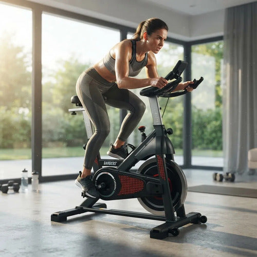 Bicicleta De Spinning Semi-profesional Randers 895sp H:150kg Negro