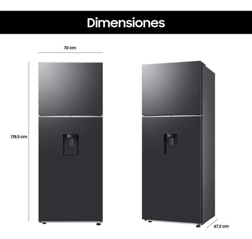 Heladera Samsung Rt42 Inverter 407 L Black Dispenser Black Doi