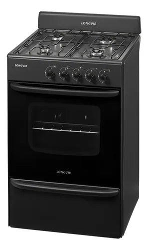 Cocina A Gas Longvie 12231g 56cm Grafito Cajón Parrilla Grafito