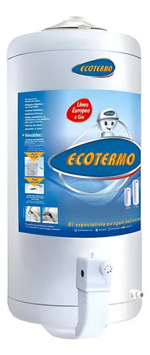Termotanque Gas Natural Ecotermo 80l Conexión Superior Blanco