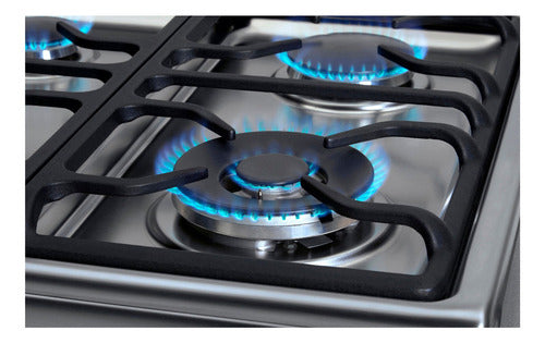 Cocina A Gas Longvie 21601xt 60cm Inox Grill Eléctrico Acero Inoxidable