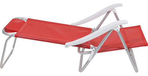 Reposera De 6 Posiciones Bel Sunny Aluminio Pvc Rojo Rojo