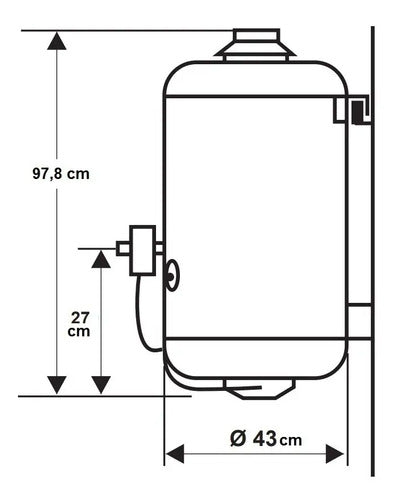 Termotanque A Gas Ecotermo Pópuli 70l Multigas Protección Anticorrosiva Blanco