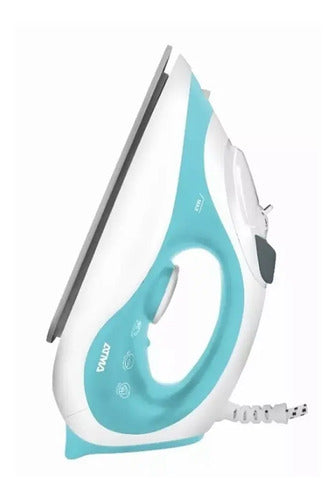 Plancha A Vapor Atma Pav1217n Suela Cerámica 1800w Tio Musa Blanco/celeste
