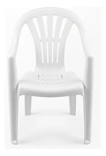 4 Sillas Plasticas Apilables Interiores Exteriores Tm H:100k Blanco Lisa