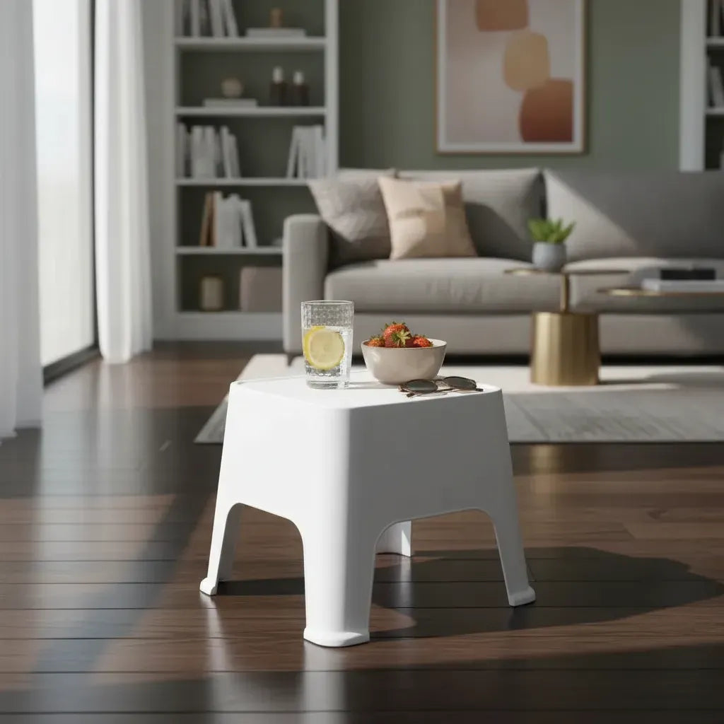 Banqueta Plastica Mesa Reforzada Sunset Gardenlife Blanco