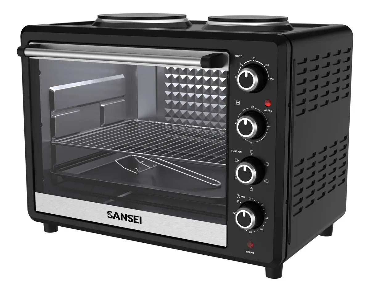 Horno Grill Sansei HGCSA6324AUAPI 63l Con Anafe y Convección Negro