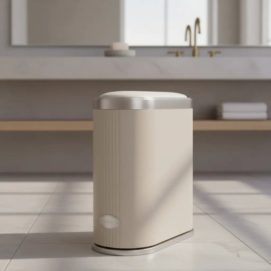 Cesto Basura Rectangular Inteligente Con Sensor Vivendi 12l Beige
