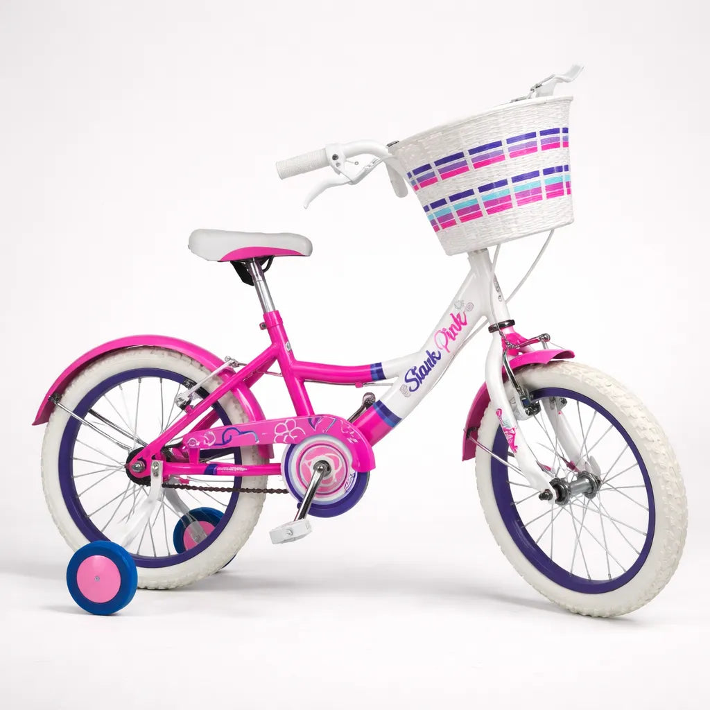 Bicicleta Playera Stark 6094 Rodado 14 Flowers Rosa/blanco