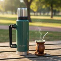Termo Matero Pico Cebador Vivendi 1.2 L Acero Inox Verde