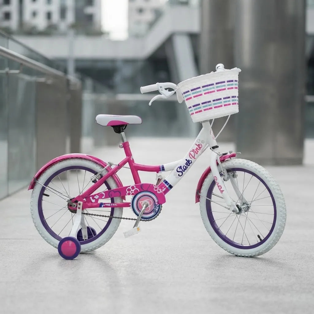 Bicicleta Playera Stark 6094 Rodado 14 Flowers Rosa/blanco