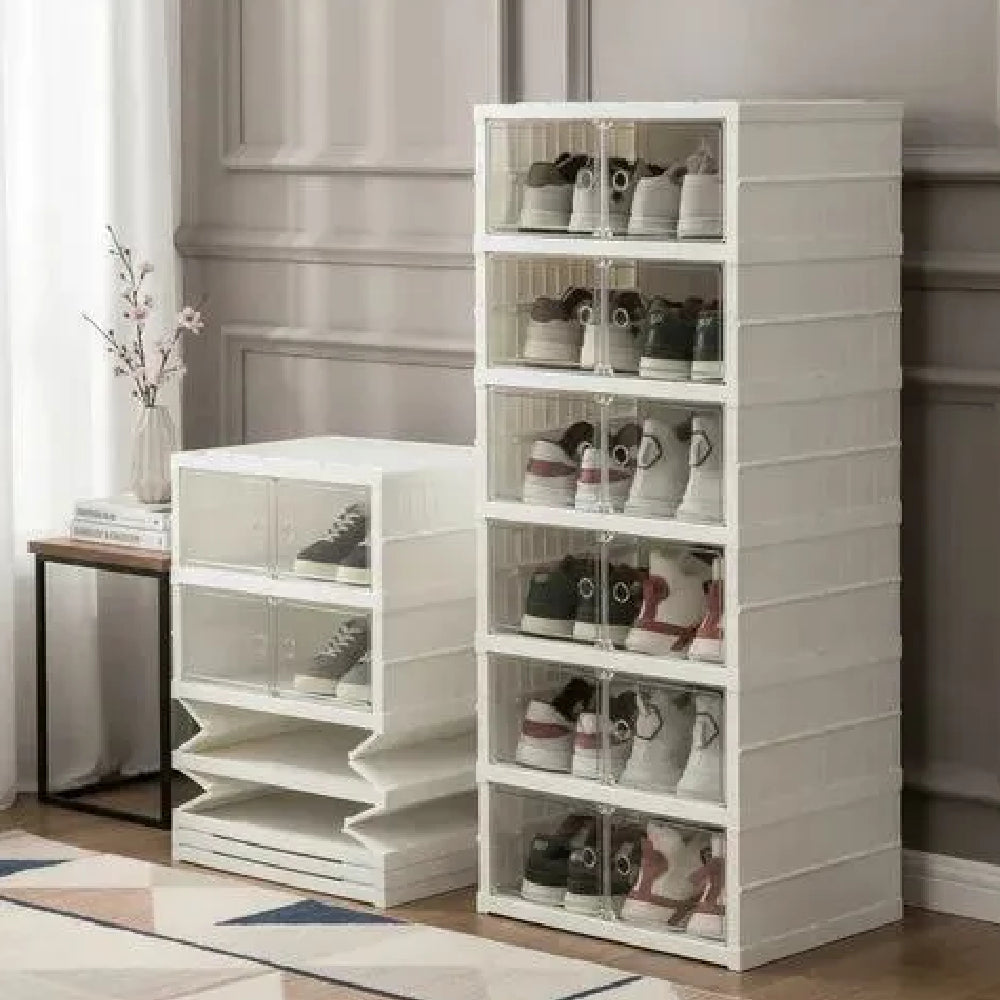 Organizador Plegable Plastico De Zapatillas 6 Cajones VIVENDI Blanco