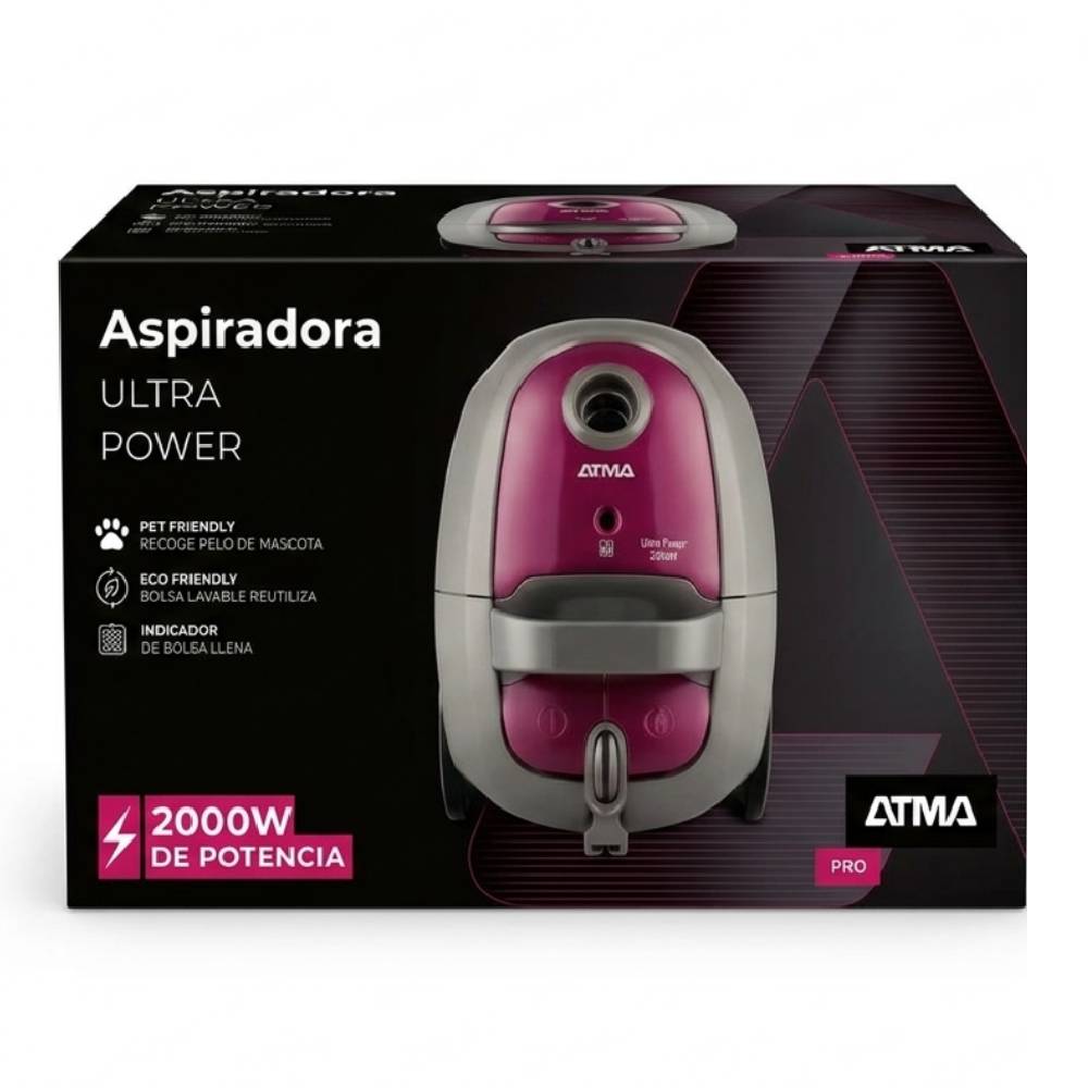 Aspiradora Atma As9121n Ultra Power Bolsa De Tela 2lts 2000w