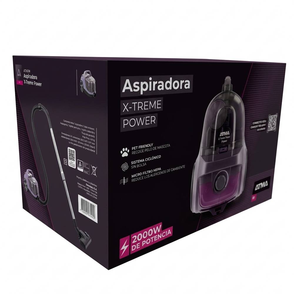Aspiradora Ciclonica Atma 2000w X-treme Power As9021n Gris