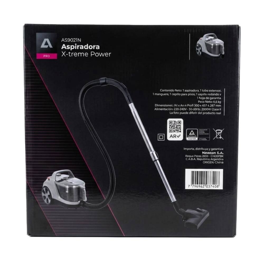 Aspiradora Ciclonica Atma 2000w X-treme Power As9021n Gris