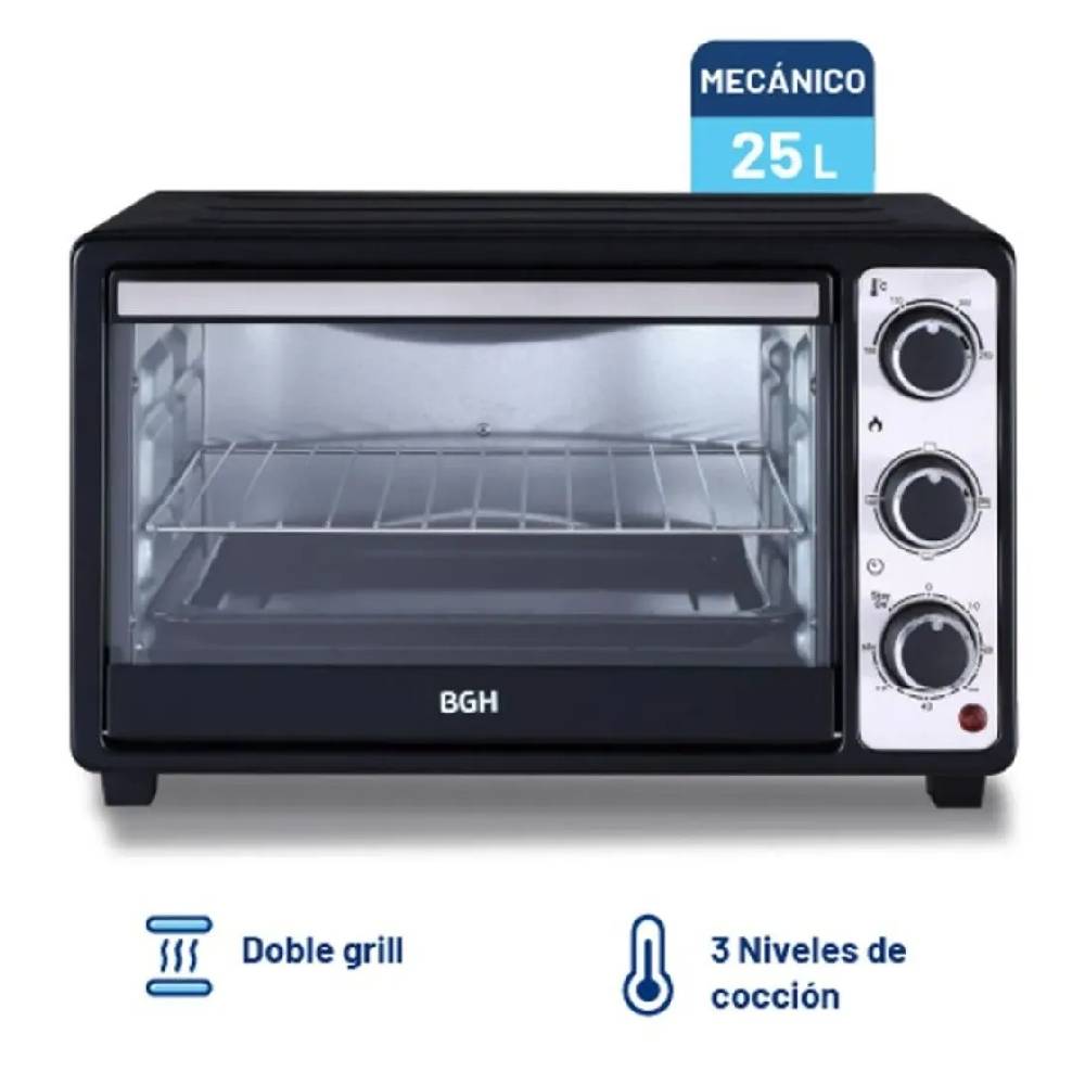 Horno Eléctrico Bgh Bhe55m25i 55 Litros Duo Negro