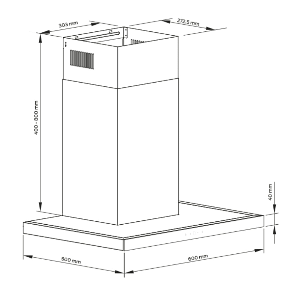 Campana Extractora De Aire Pureline Liliana Kc997 De 60 Cm Inox