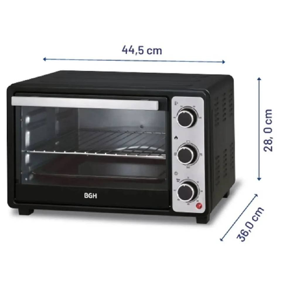 Horno Eléctrico Bgh Bhe55m25i 55 Litros Duo Negro