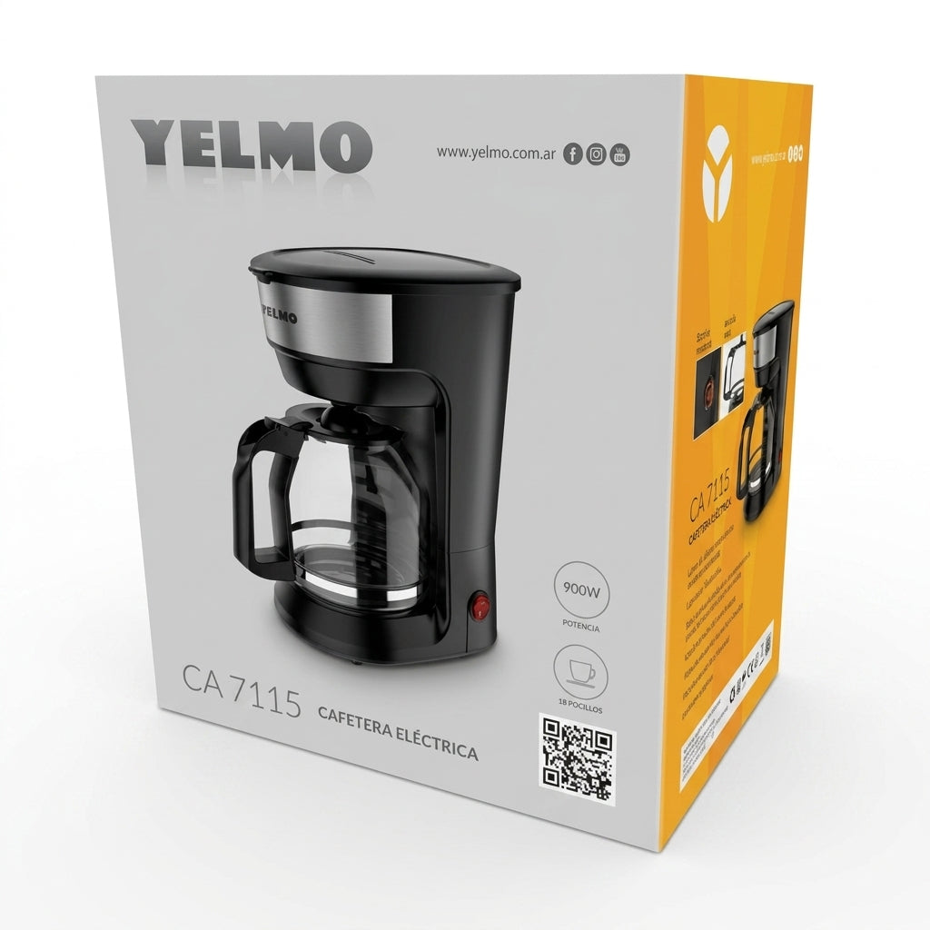 Cafetera Eléctrica Yelmo Ca7115 Filtro Permanente Antigoteo 1,8lts 900w