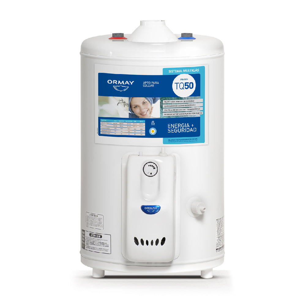 Termotanque A Gas Ormay Tq-50 50l Multigas Piezoeléctrico Blanco