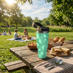 Vaso Termico Acero Inox Frio Calor Manija 900ml Tm Verde Claro Liso