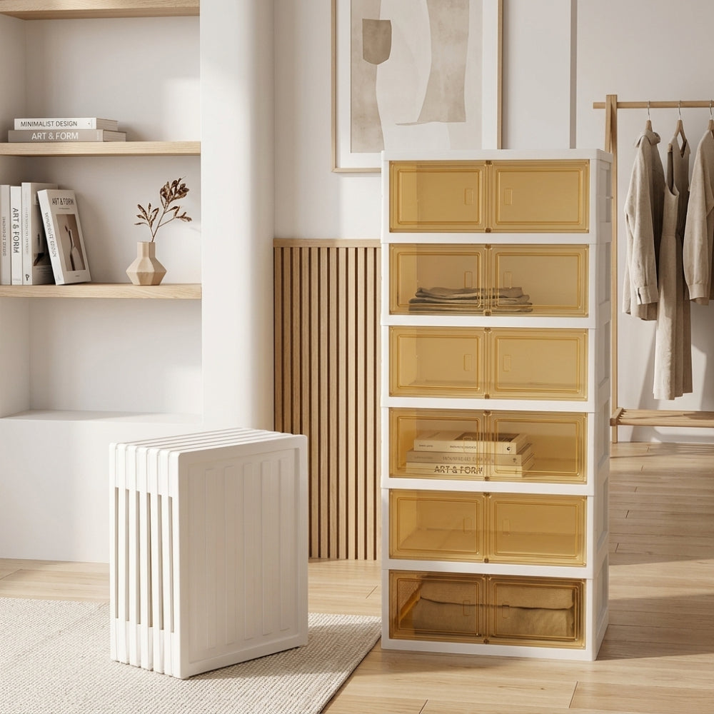 Organizador Plegable Plastico De Zapatillas 6 Cajones VIVENDI Blanco