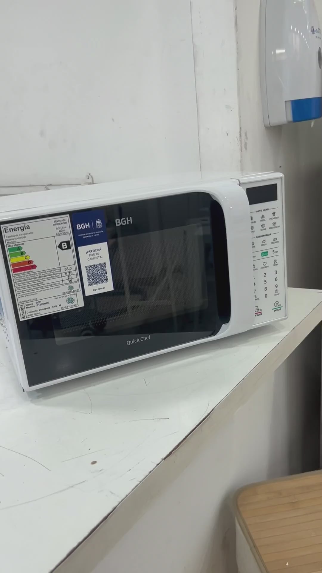 Microondas Digital Bgh B120db20i Eco Blanco 20lts Auto Menu