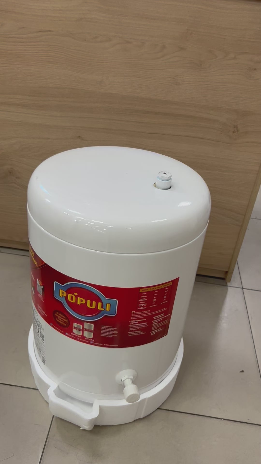 Termotanque De Gas Envasado Populi Ep53 De 51l Ge C/sup Blanco