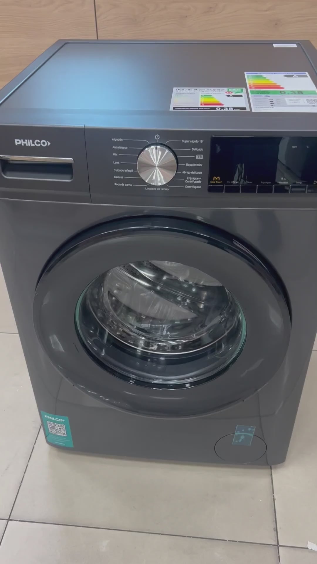 Lavarropas Carga Frontal Philco Phlf112dgn Inverter Dark Grey 11kg