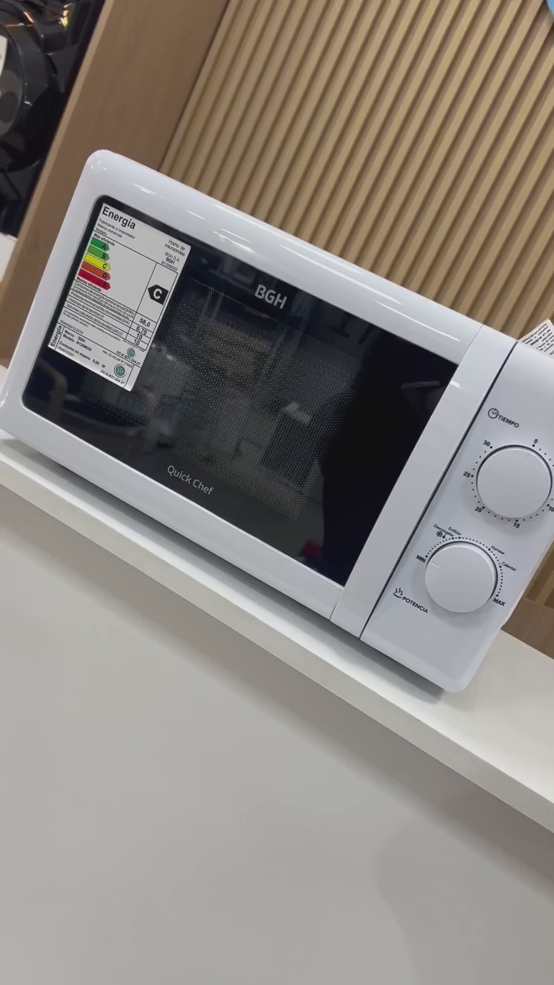 Microondas Mecánico Bgh Quick Chef B120m20i 20l 6 Nivel 700w