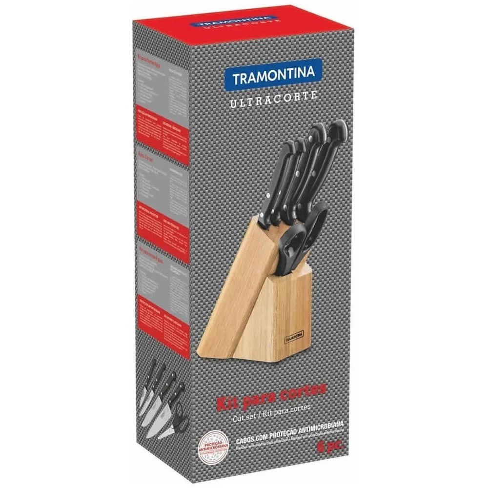 Juego de cuchillos Tramontina Ultracorte 12 piezas + Soporte de madera